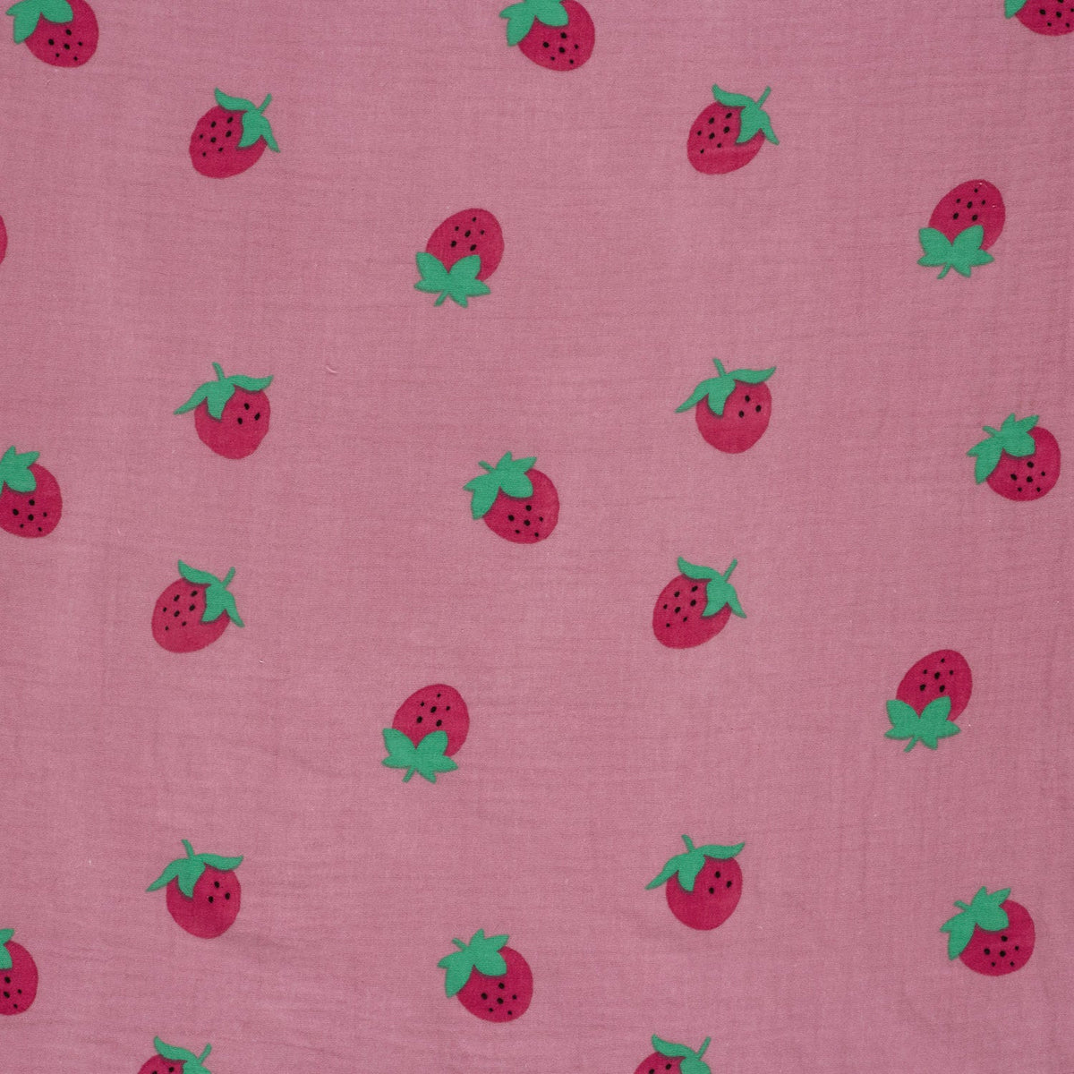 Musselin Erdbeeren Rosa – Detail