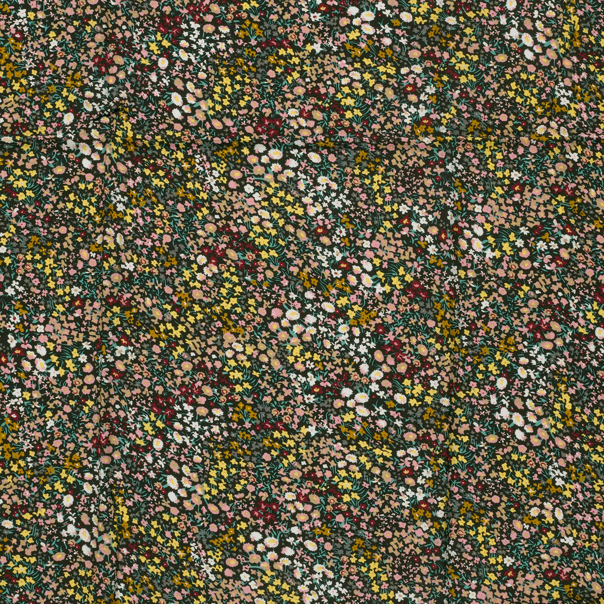 Viskose Popeline Blumen Schwarz – Detail