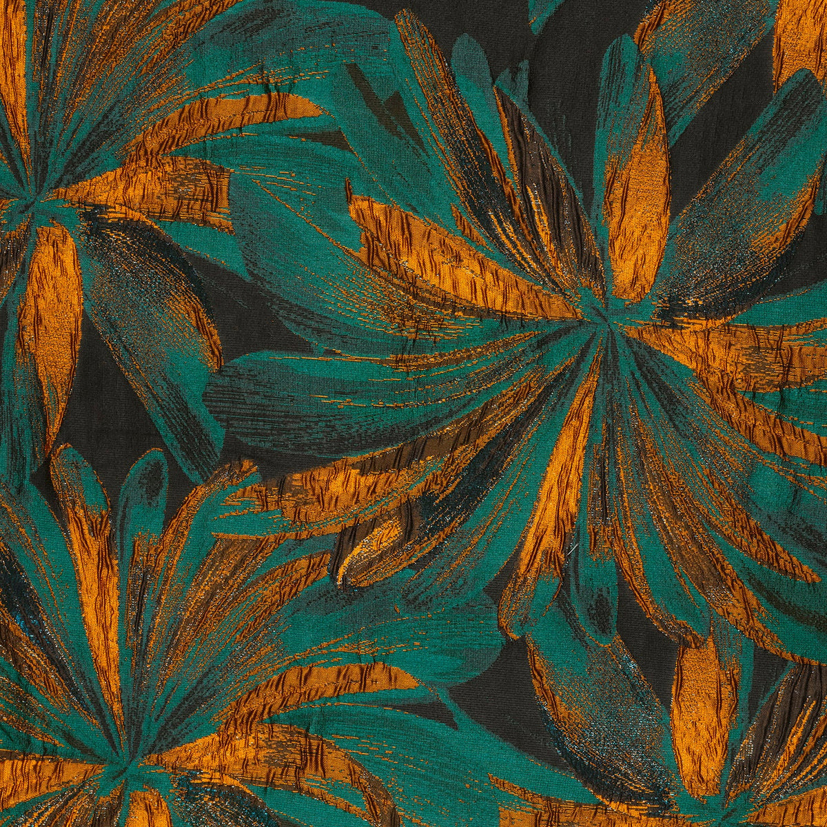 Jacquard Blumen Petrol – Detail