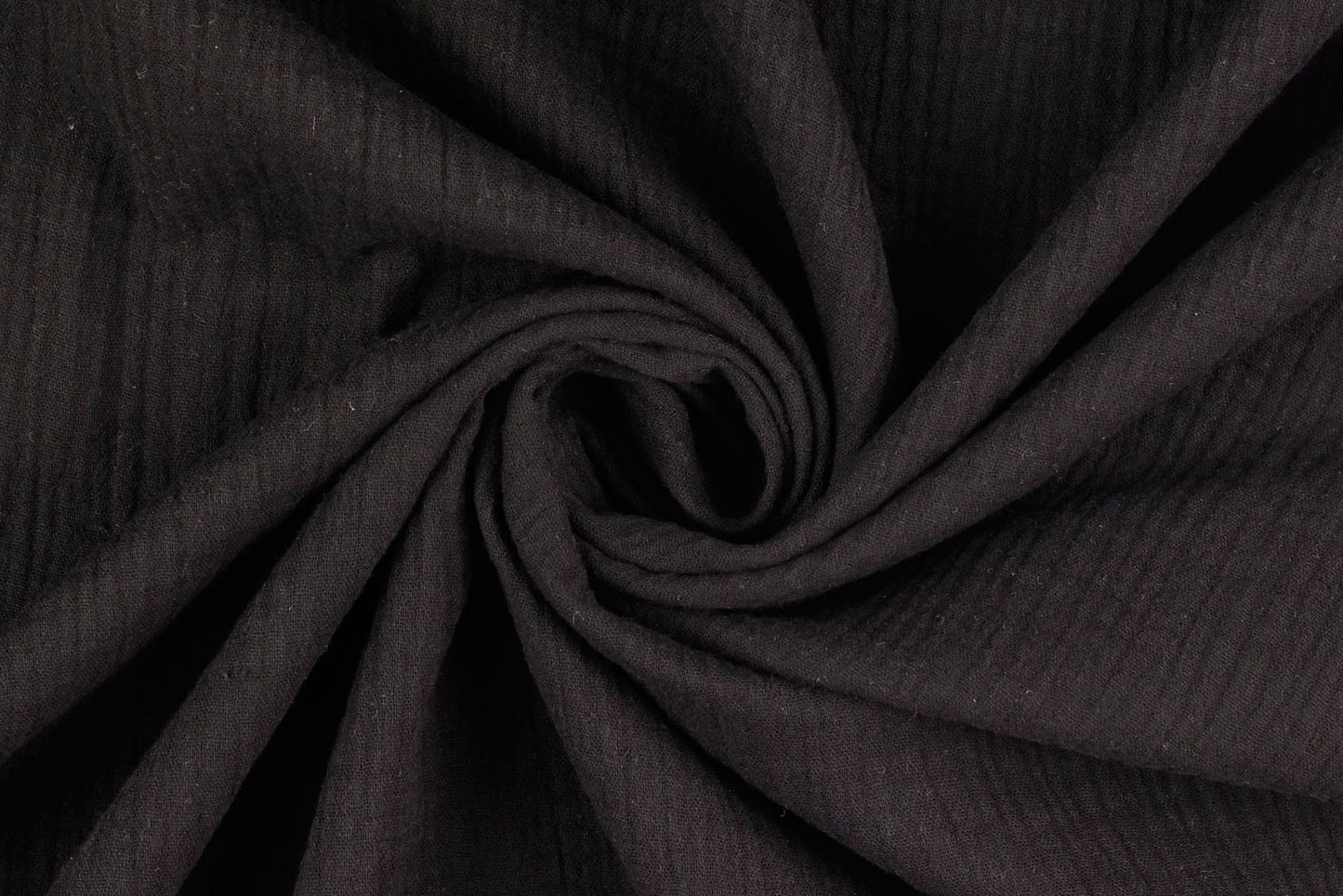 Musselin Stoff Uni in klassischem Schwarz
