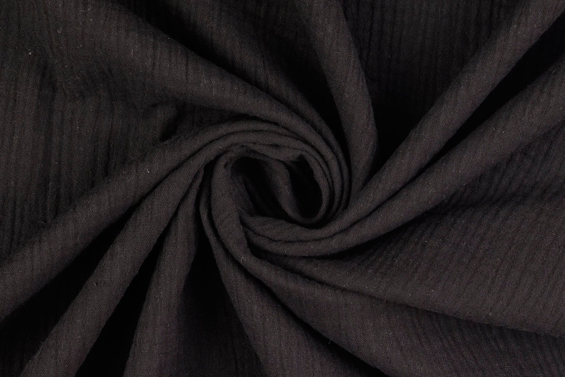 Musselin Stoff Uni in klassischem Schwarz
