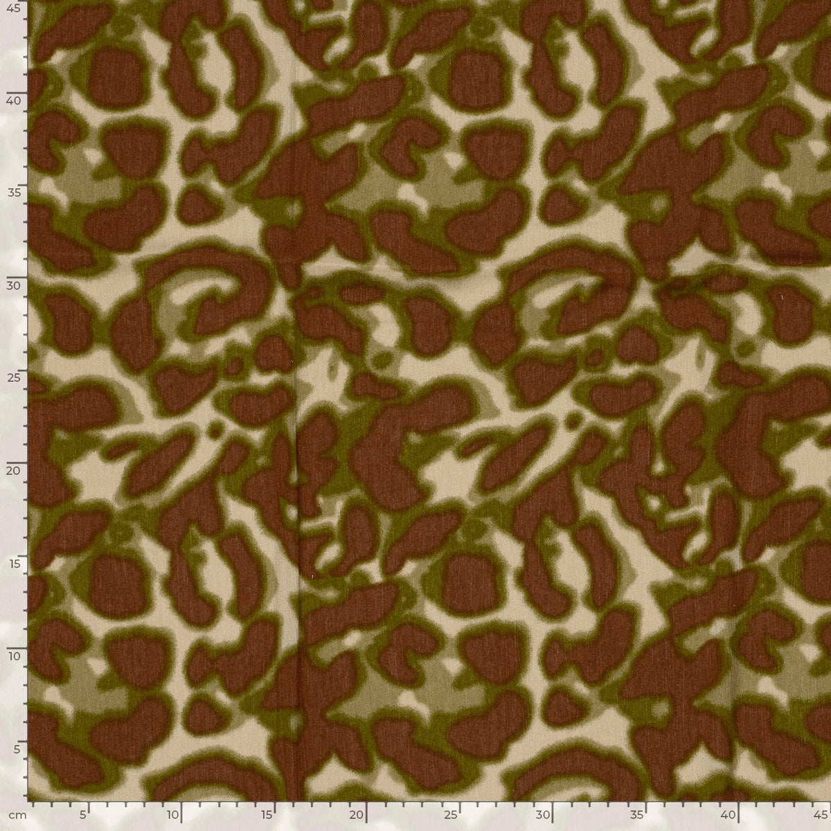 Viskose Satin Abstrakt Khaki-Grün – Rolle