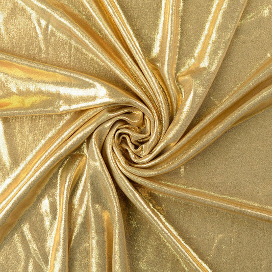 Lurex Jersey Gold Uni – Metallic Stretch Stoff für Mode | Stoffeya