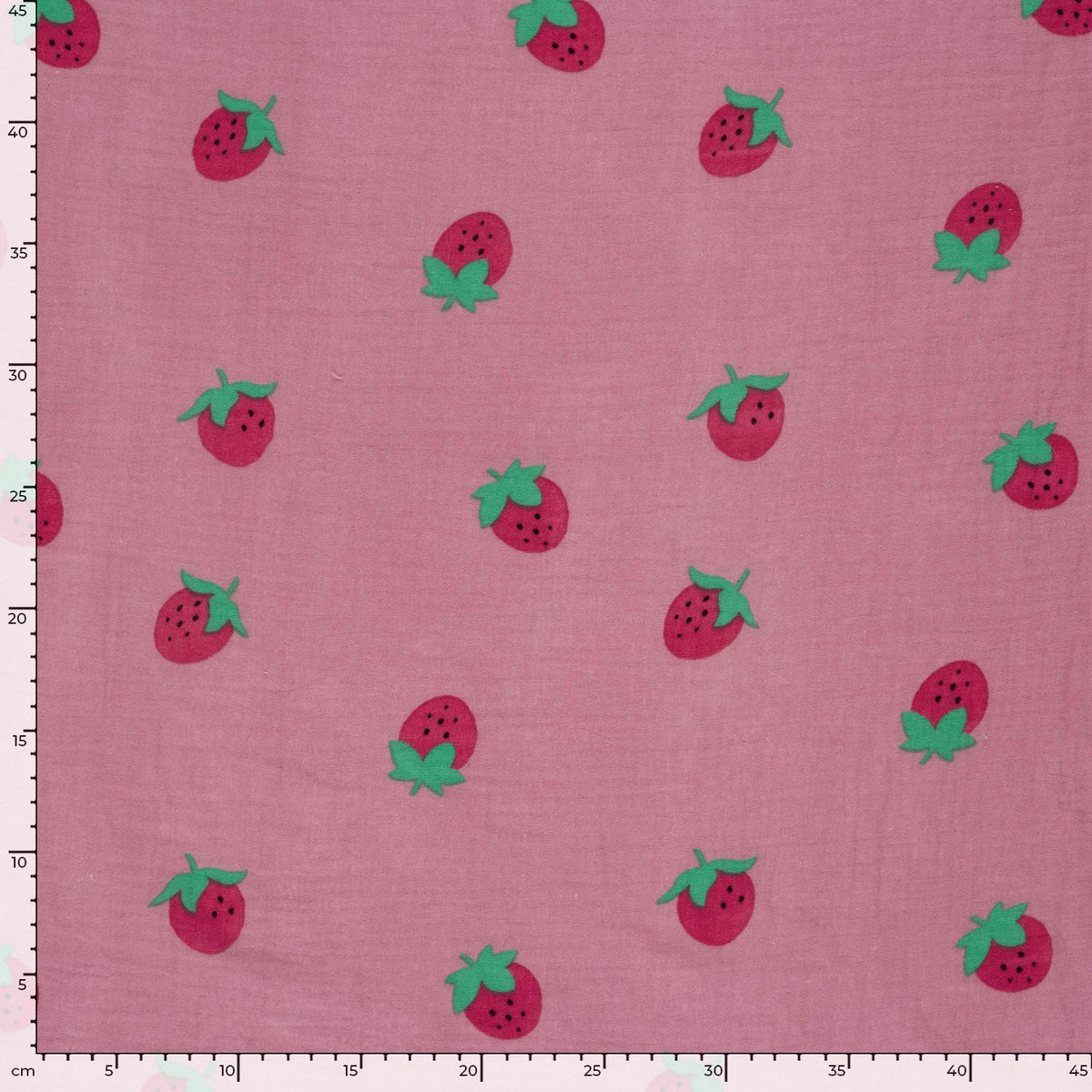 Musselin Erdbeeren Rosa – Rolle