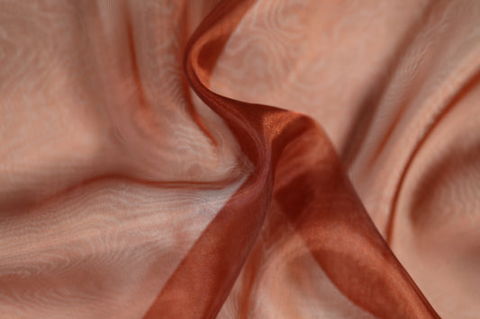Organza Stoff kupferfarben glänzend transparent 140cm Breite