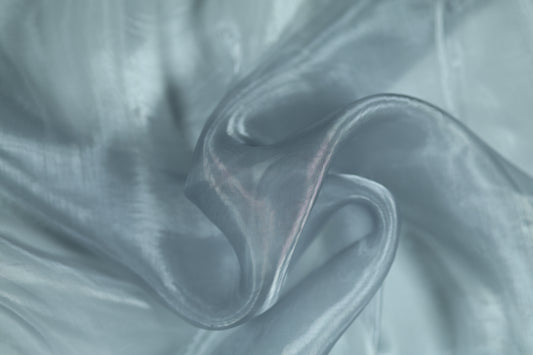 Organza Stoff silbergrau transparent glänzend 140cm breit